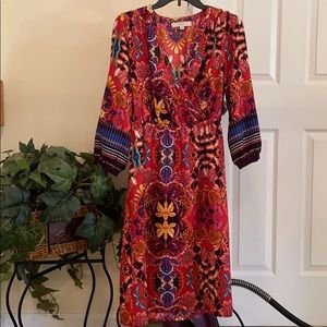 Loft Multi colored Florial Dress Size Medium.